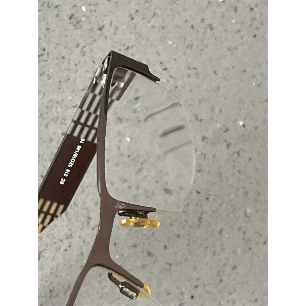 Easy Clip EC 219 Brown Eyeglasses Frames ONLY 52-19-140 10 w clip on rectangle